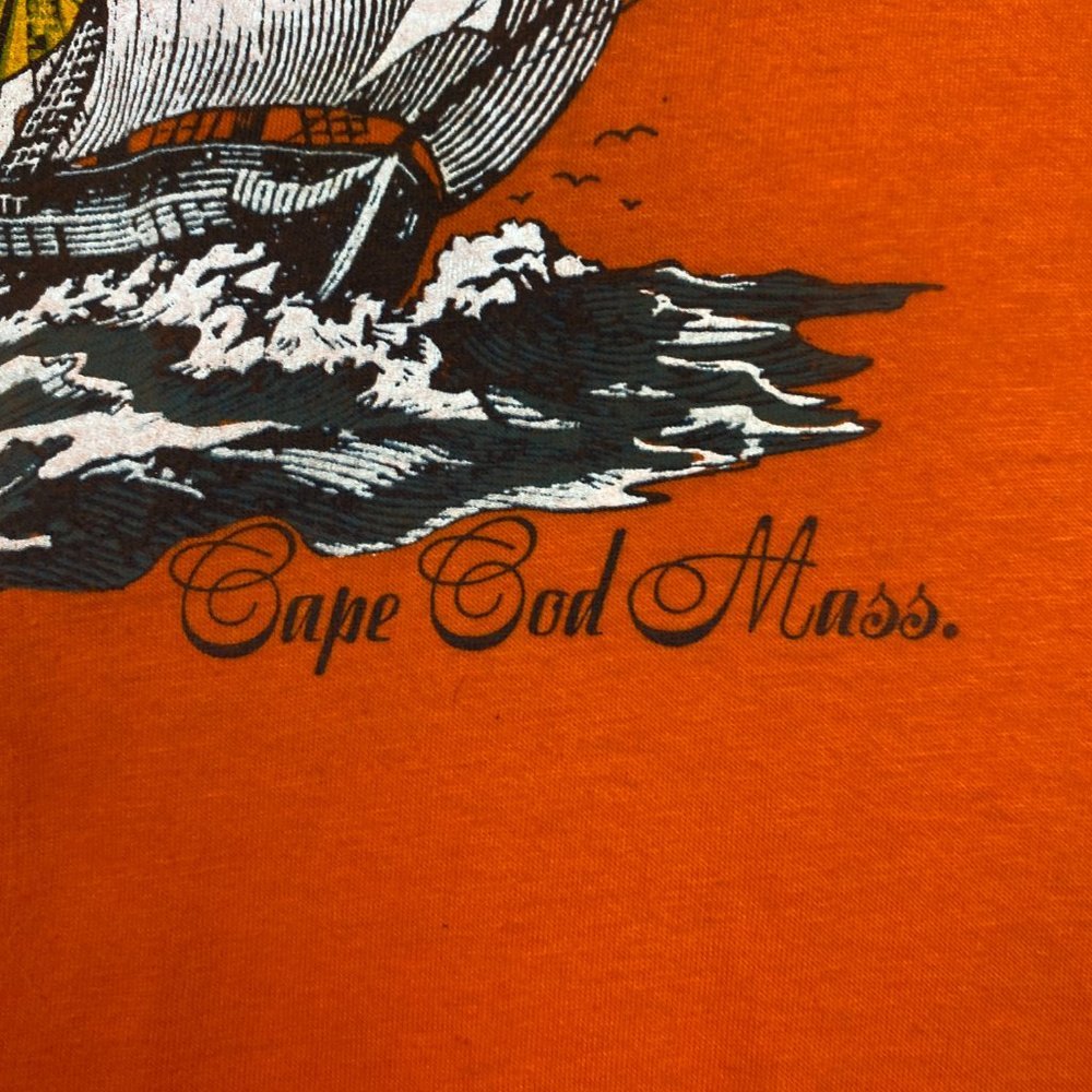Vintage 70s 80s Cape Cod Massachusetts T Shirt Mens Small Schooner Sailing USA - Picture 5 of 10